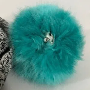 Love Your Melon Cuffed Beanie Hat in Speckled White and Black with Mint Pom Pom Love Your Melon Black Speckled Cuffed Pom Pom Beanie Cotton  main image 4